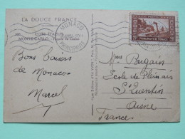 Monaco 1934 Postcard ""Casino Monte-Carlo"" To France - Old Watchtower - Lettres & Documents