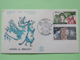 Monaco 1978 FDC Cover Perrault Mother Goose Tales - Books - Sleeping Beauty - Donkey Skin Princess - Jewelry - Horse - C - Covers & Documents