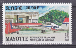 Mayotte PA 5 Aéro Club De Dzaoudzi Neuf ** TB MNH Sin Charnela Faciale 3.02 - Poste Aérienne