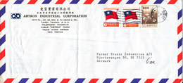 Taiwan Air Mail Cover Sent To Denmark 24-4-1987 (bended Cover) - Airmail