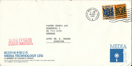 Hong Kong Cover Sent Air Mail To Denmark 20-8-1985 - Brieven En Documenten