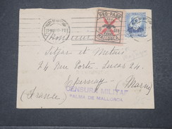 ESPAGNE - Enveloppe De Mallorca Pour La France En 1937 Avec Censure , Affranchissement Plaisant - L 9658 - Republikanische Zensur