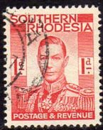 Southern Rhodesia 1937 GVI 1d Definitive, Used, SG 41 (BA) - Southern Rhodesia (...-1964)