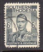 Southern Rhodesia 1937 GVI 6d Definitive, Used, SG 44 (BA) - Southern Rhodesia (...-1964)