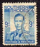 Southern Rhodesia 1937 GVI 9d Definitive, Used, SG 46 (BA) - Southern Rhodesia (...-1964)