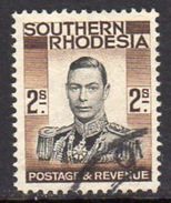 Southern Rhodesia 1937 GVI 2/- Definitive, Used, SG 50 (BA) - Southern Rhodesia (...-1964)