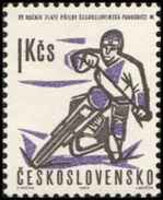 Czechoslovakia / Stamps (1963) 1288: Sports - 15th Golden Helmet Of Pardubice; Painter: Karel Hruska - Motorbikes
