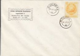 63841- RAMNICU VALCEA PHILATELIC EXHIBITION SPECIAL POSTMARK ON COVER, COAT OF ARMS STAMP, 1975, ROMANIA - Lettres & Documents