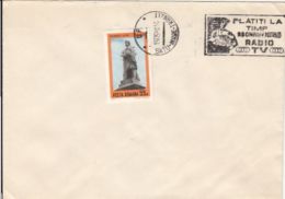 63845- RADIO AND TV SUBSCRIPTIONS SPECIAL POSTMARK ON COVER, STATUE STAMP, 1980, ROMANIA - Briefe U. Dokumente