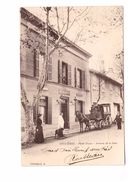 13 Eyguieres Hotel Payan Avenue De La Gare Cpa Animée Caleche Diligence Attelage Cachet Eyguieres 1904 - Eyguieres