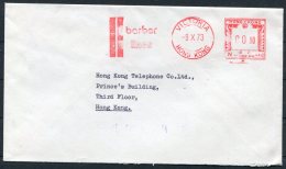 1973 Hong Kong Barber Lines Shipping , Victoria, Franking Machine / Meter Mark Cover - HK Telephone Company - Brieven En Documenten
