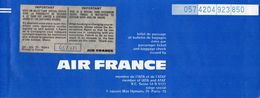 AIR FRANCE Billet De Passage Et Bulletin De Bagages  Passenger Ticket And Baggage Check 1975 - Tickets