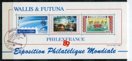 3662 -  WALLIS ET FUTUNA   BF 4**  (Obl. P.J.)  Expo Philatélique Internationale  1989   SUPERBE - Blocks & Sheetlets