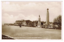 RB 1168 -  Real Photo Postcard - Naval Memorial & Armada Statue Plymouth Hoe Devon - Plymouth