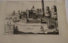 Het Kasteel Van Opschooten - Opschoten - ? Sint-Rijkers Bij Alveringem ? -uit Atlas Van Sanderus -   Oude Kaart Uit 1735 - Cartes Topographiques