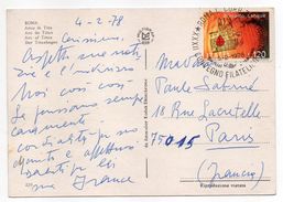 Italie--1978--tp" Domiano Sangue" Seul Sur Carte Postale De Rome ( Arc De Titus)--cachet   Congres Philatélique - 1971-80: Poststempel