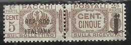 ITALIA REGNO ITALY KINGDOM 1944 RSI REPUBBLICA SOCIALE PACCHI FASCIETTO CENT. 5c MNH - Postal Parcels