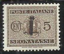 ITALIA REGNO ITALY KINGDOM REPUBBLICA SOCIALE RSI 1944 SEGNATASSE TAXES TASSE PICCOLO FASCIO "FASCIETTO" CENTESIMI 5 MLH - Segnatasse