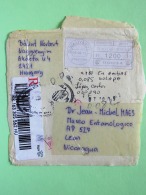 Hungary 2012 Front Of Registered Cover (box) Dunaujvaros To Nicaragua - Machine Franking Label - Briefe U. Dokumente