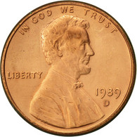 Monnaie, États-Unis, Lincoln Cent, Cent, 1989, U.S. Mint, Denver, TTB+, Copper - 1959-…: Lincoln, Memorial Reverse