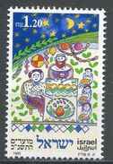 Israel 1991. Scott #1091 (M) Family Seated At Harvest Table, Sukkoth. Jewish Festival - Unused Stamps (without Tabs)