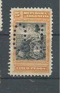 PER265 - ARGENTINA - PERFIN 128 - 5 P. - CATALOGO YVERT - Used Stamps
