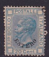 Italy-Italian Offices Abroad-General Issues- S5 1874  20c Blue, Mint - Emissioni Generali