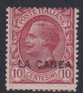 Italy-Italian Offices Abroad-La Canea  S15 1907-12, 10c Rose Mint Hinged - La Canea