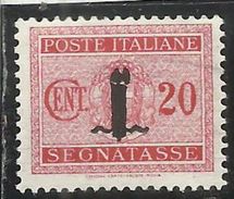 ITALIA REGNO REPUBBLICA SOCIALE RSI 1944 SEGNATASSE POSTAGE DUE PICCOLO FASCIO FASCIETTO CENT. 20 TASSE  MLH - Postage Due