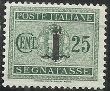 ITALIA REGNO REPUBBLICA SOCIALE RSI 1944 SEGNATASSE POSTAGE DUE PICCOLO FASCIO FASCIETTO CENT. 25 TASSE  MLH - Portomarken