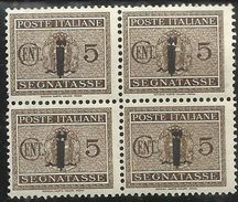 ITALIA REGNO ITALY KINGDOM REPUBBLICA SOCIALE RSI 1944 SEGNATASSE POSTAGE DUE TASSE PICCOLO FASCIO FASCIETTO CENT. 5 MNH - Portomarken