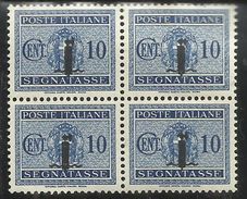 ITALIA REGNO ITALY KINGDOM REPUBBLICA SOCIALE RSI 1944 SEGNATASSE POSTAGE DUE TASSE PICCOLO FASCIO FASCIETTO CENT.10 MNH - Portomarken