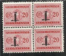 ITALIA REGNO ITALY KINGDOM REPUBBLICA SOCIALE RSI 1944 SEGNATASSE POSTAGE DUE TASSE PICCOLO FASCIO FASCIETTO CENT.20 MNH - Postage Due