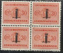 ITALIA REGNO ITALY KINGDOM REPUBBLICA SOCIALE RSI 1944 SEGNATASSE POSTAGE DUE TASSE PICCOLO FASCIO FASCIETTO CENT.30 MNH - Portomarken