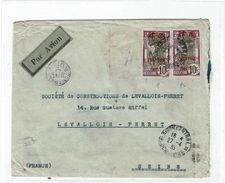 CTN-51A /  LETTRE AVEC DEFAUTS -  CANTON ET MONG-TZEU 10fr (INFIMES DECHIRURES EN HAUT) ET TP MANQUANT SAIGON 27/4/1935 - Lettres & Documents