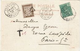 CTN-51A /   LIGNE N PAQ.FR.N°10 26/8/1903 CPA TAXEE A L'ARRIVEE - Poste Maritime