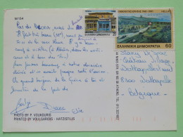 Greece 1991 Postcard ""Athens - Acropolis"" To Belgium - Battle Of Crete Painting Planes World War II - Tripolis - Brieven En Documenten