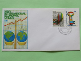 United Nations (New York) 1980 FDC Cover - New International Economic Order - Chart - Key - Scales With Globes - Covers & Documents