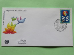 United Nations (New York) 1980 FDC Cover - 35 Anniversary Of UN - Birds - Flower - Lettres & Documents