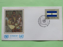 United Nations (New York) 1980 FDC Cover - Flags - El Salvador - Rural School - Brieven En Documenten