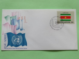 United Nations (New York) 1980 FDC Cover - Flags - Suriname - Brieven En Documenten