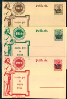 1914, 3 Ungebrauchte Privatpostkarten Mit 2,5 Und 10 Pfg. Germania ""Russisch Polen"" - Occupation 1914-18