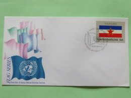 United Nations (New York) 1980 FDC Cover - Flags - Yugoslavia - Brieven En Documenten