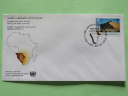 United Nations (New York) 1991 FDC Cover - Namibia - A New Nation - Map - Covers & Documents