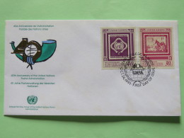 United Nations (New York) 1991 FDC Cover - 40 Anniversary Of UN Postal Service - Stamp On Stamp - Cartas & Documentos