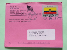 United Nations (New York) 1997 Postcard To Hatfield - Flag Ecuador - Briefe U. Dokumente