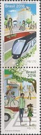 BRAZIL - SE-TENANT SUSTAINABLE MOBILITY 2016 - MNH - Unused Stamps