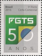 BRAZIL - 50 YEAR OF FGTS, BRAZILIAN SERVICE TIME GUARANTEE FUND 2016 - MNH - Unused Stamps