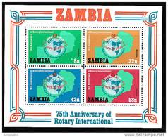 Zm0310 Zambia 1980, SG MS310, 75th Anniv Rotary International - Zambie (1965-...)