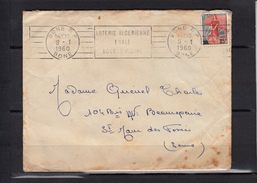 R.B.V. " LOTERIE ALGERIENNE..."  Enveloppe + Lettre   De BONE R.P.   Le 9 1 1960  Pour  ST MAUR Des FOSSES Seine - Covers & Documents